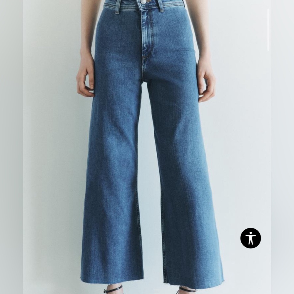 Zara High Waist Marine Straight Jean